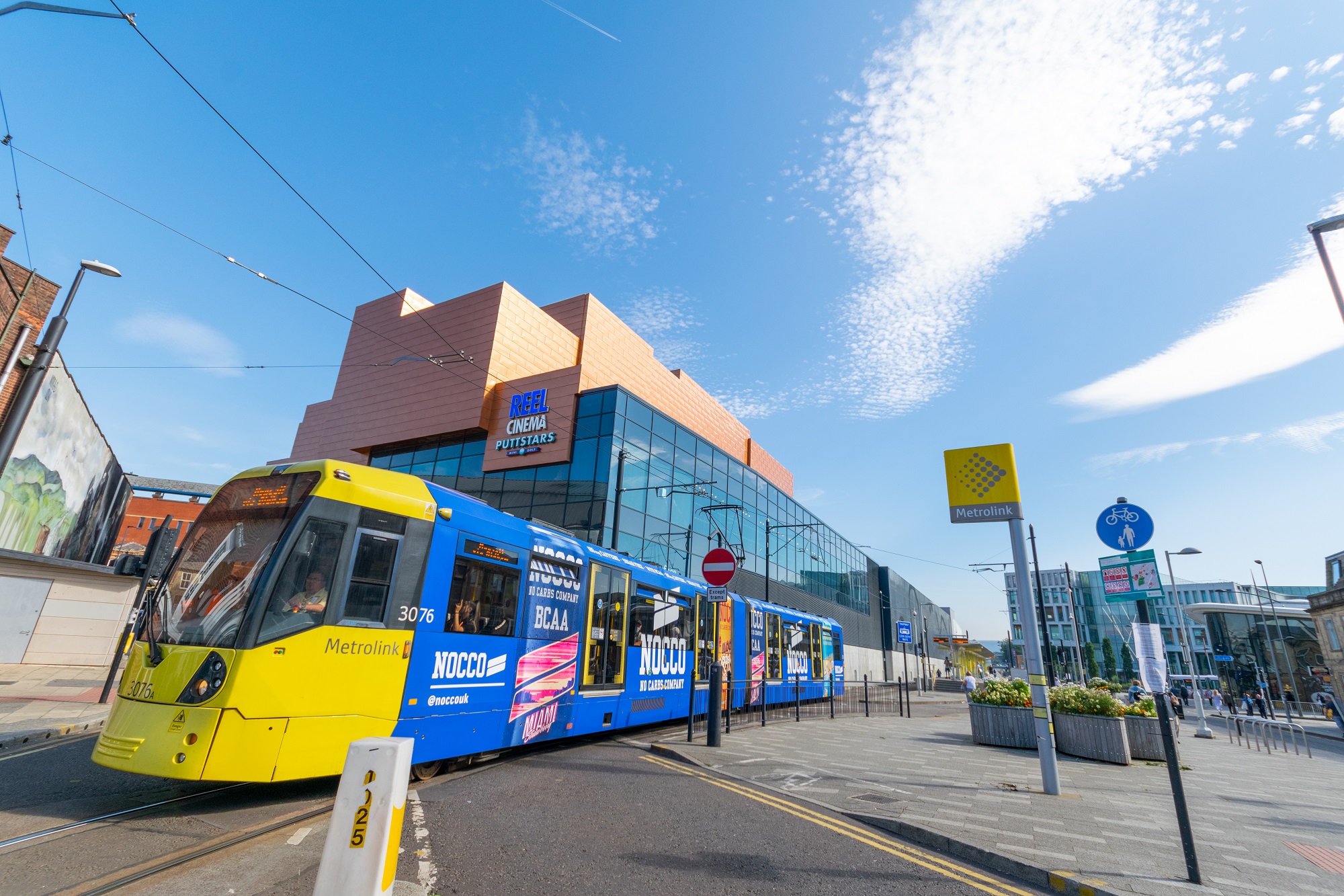 Tram in Rochdale town centre
